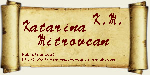 Katarina Mitrovčan vizit kartica